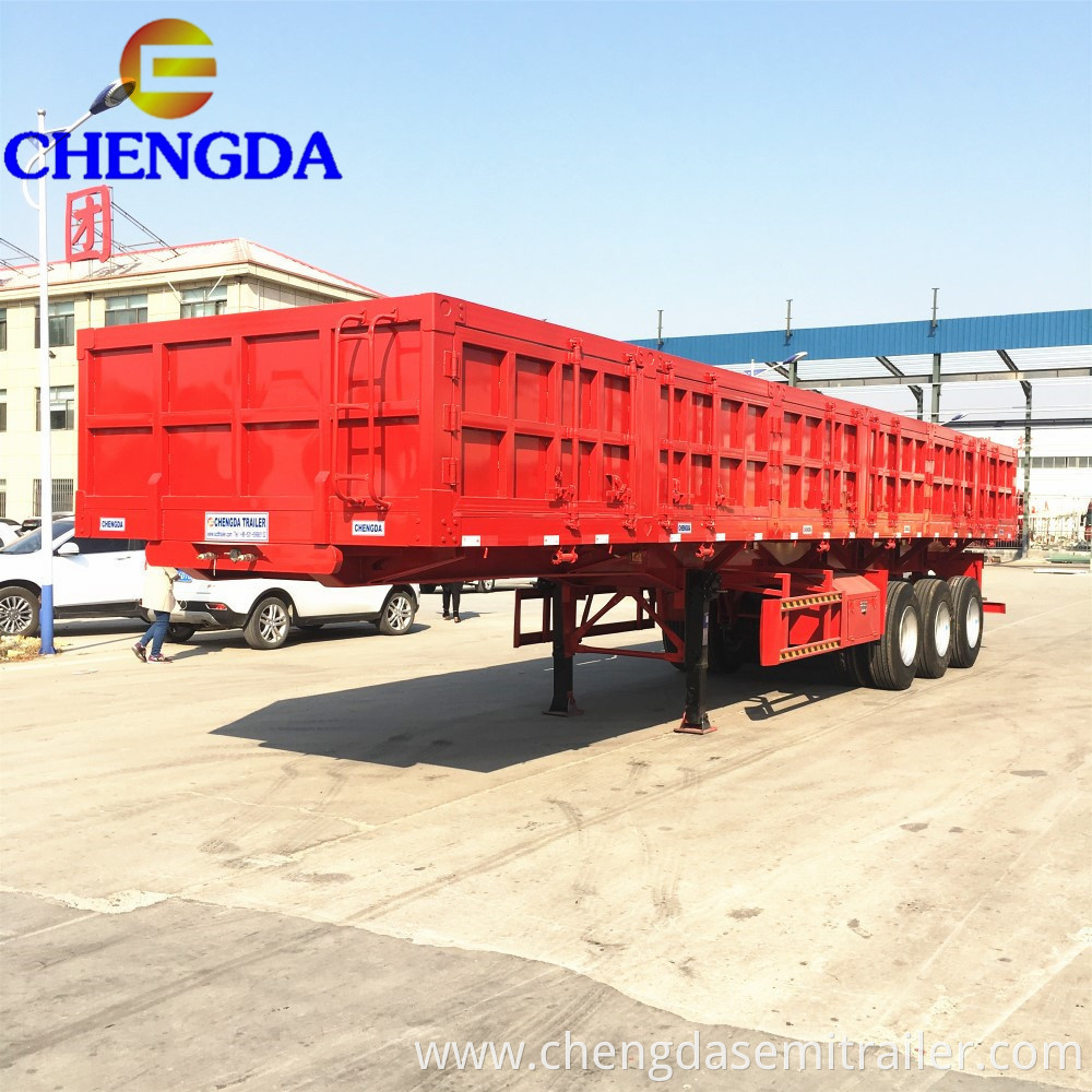 side wall low bed semi trailer